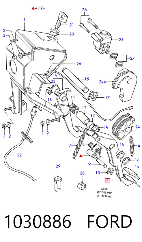 Педаль сцепления Ford Transit IV фургон (E) (1994 - 2000) цена, от 13.94 USD