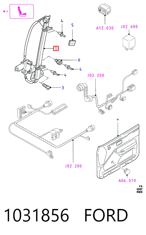 Стеклоподъемник передней правой двери Ford Escort CLASSIC хэтчбек (AAL, ABL) (1998 - 2000) цена, от 19.00 USD