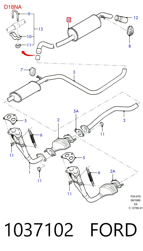  Глушитель задний Ford Escort 5