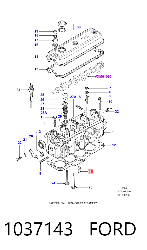 Направляющая втулка клапана на Volkswagen Golf IV 1J1