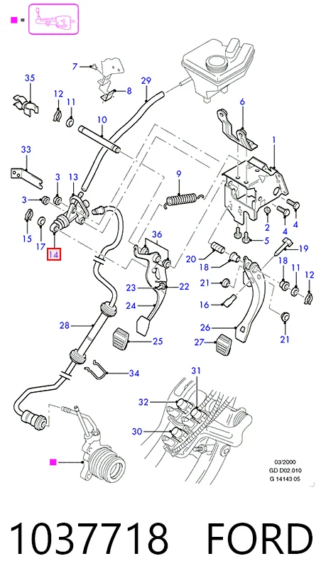 1037718 Ford Цилиндр сцепления, главный