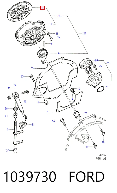 Диск сцепления Форд Фиеста Mk4