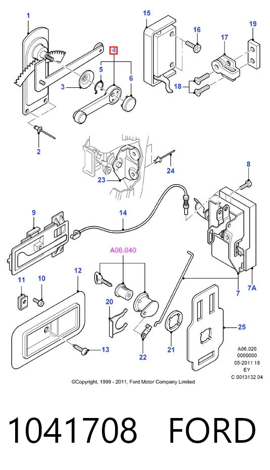 1041708 Ford Ручка стеклоподъемника переднего