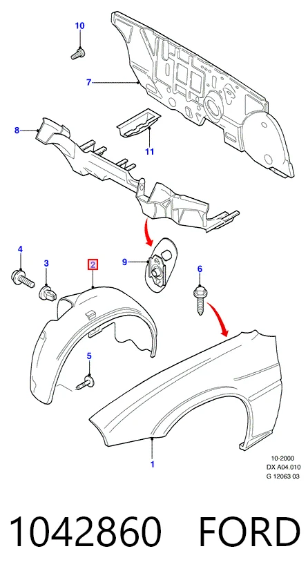  Подкрылок передний правый Ford Fiesta 