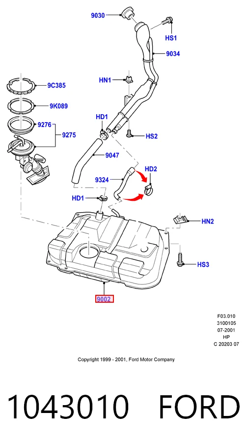 Топливный бак Форд Фиеста Mk4