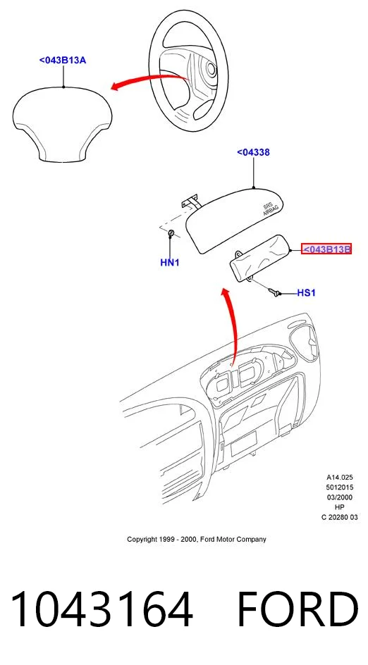 1043164 Ford Подушка безопасности боковая