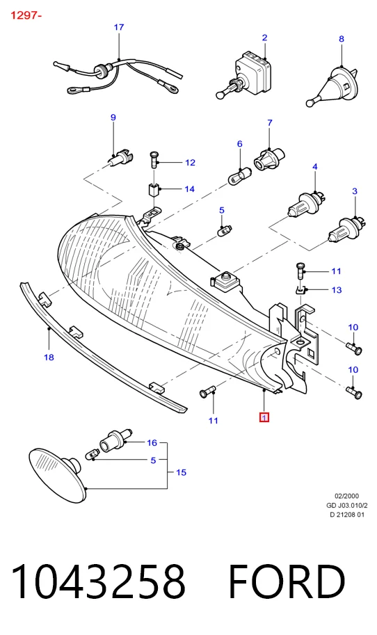 Фара передняя правая на Ford Mondeo II BFP