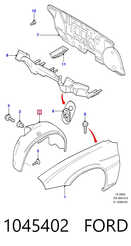  Подкрылок передний левый Ford Fiesta 