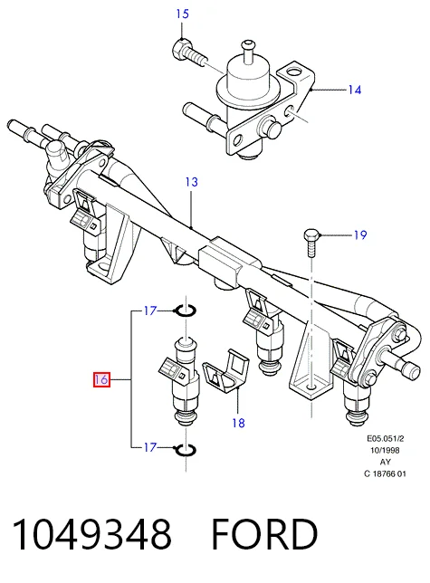 Топливные форсунки на Ford Mondeo II BFP