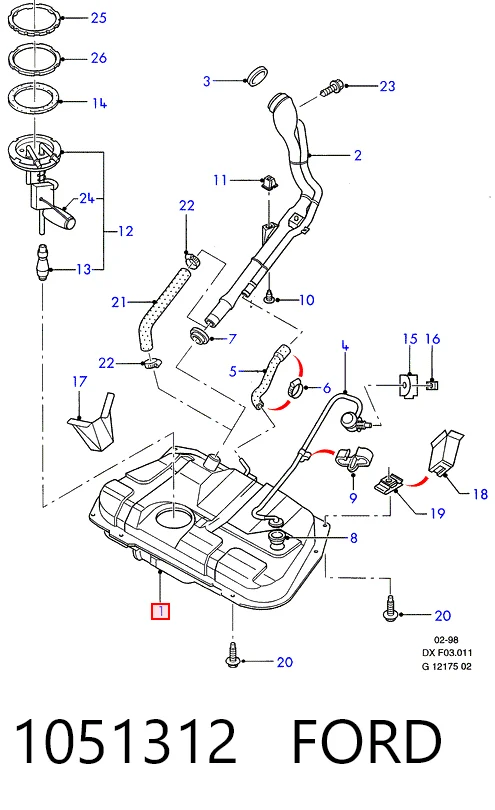 Бак топливный на Ford Fiesta COURIER J5S, J3S