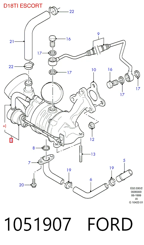 Турбонагнетатель Ford Escort VII хэтчбек (GAL, AAL, ABL) (1995 - 1998) цена, от 82.49 USD