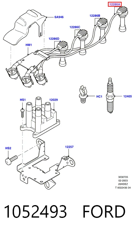 1052493 Ford Провода высоковольтные