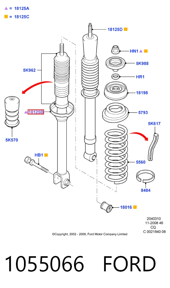 1055066 Ford Амортизаторы задние