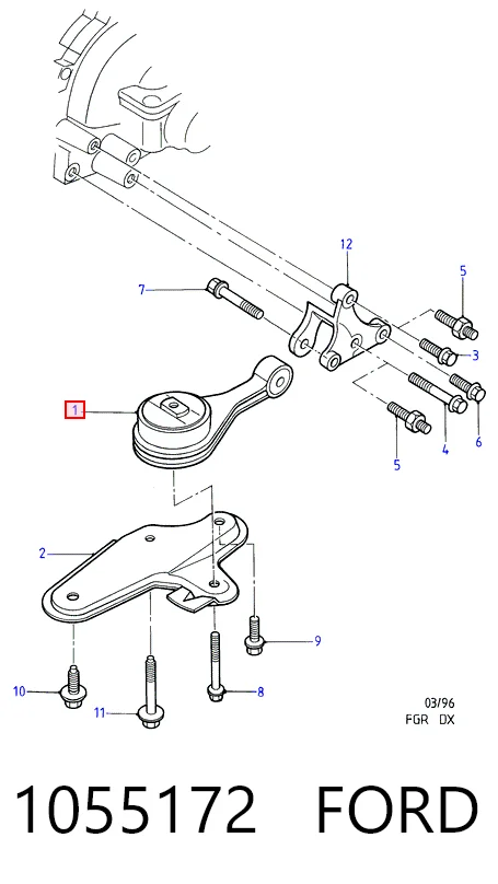 Задняя подушка двигателя на Ford Fiesta Mk4 JAS, JBS