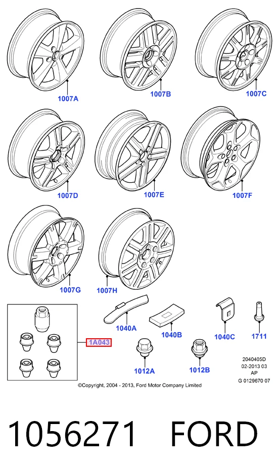 Болты колесные на Ford Fiesta Mk5 JH, JD