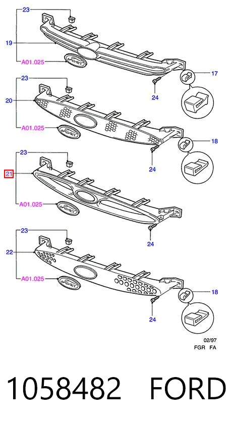 Решетка радиатора на Ford Escort CLASSIC AAL, ABL