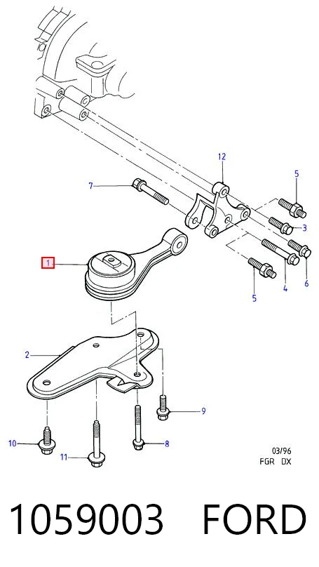 1059003 Ford Задняя подушка двигателя