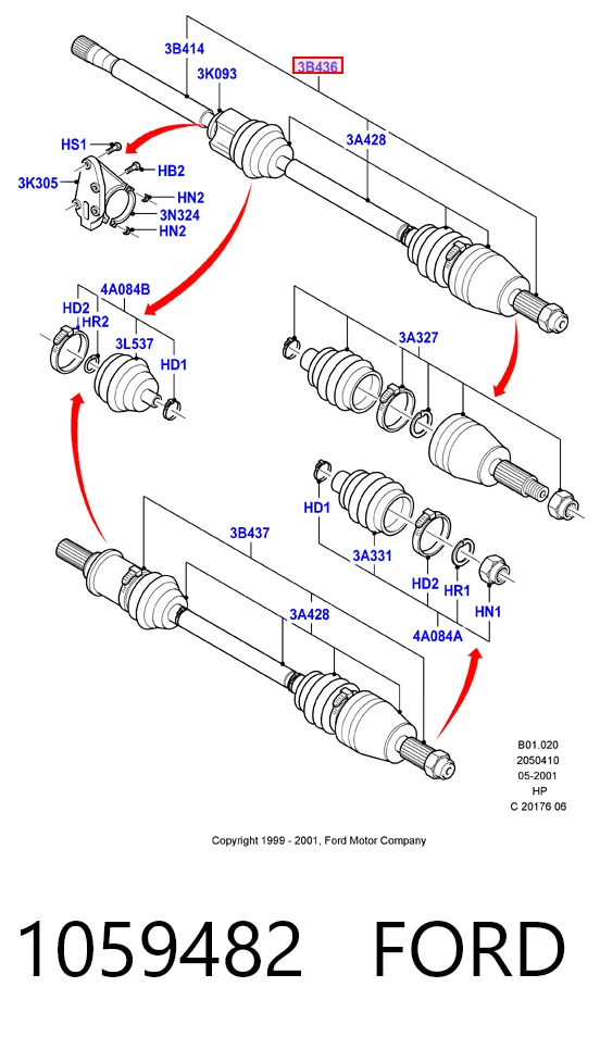 Привод передний правый Ford Fiesta Mk4 хэтчбек (JAS, JBS) (1996 - 2002) цена, от 98.56 USD