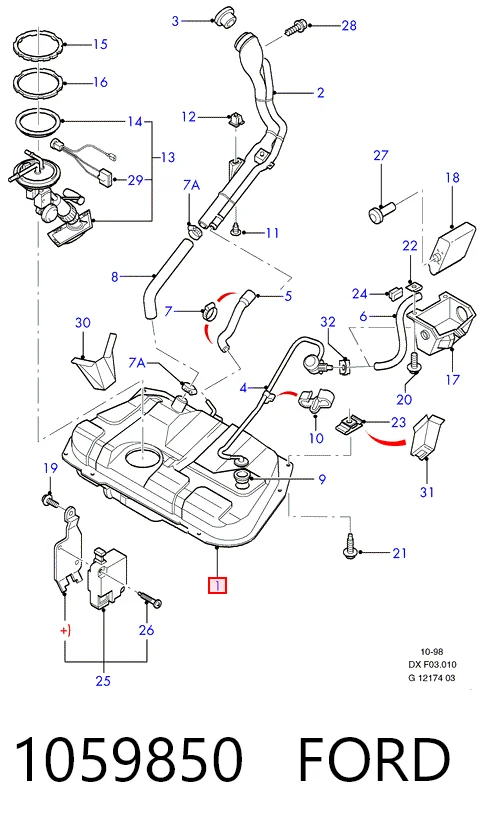Бензобак Ford Fiesta Mk4 хэтчбек (JAS, JBS) (1996 - 2002) цена, от 122.88 USD