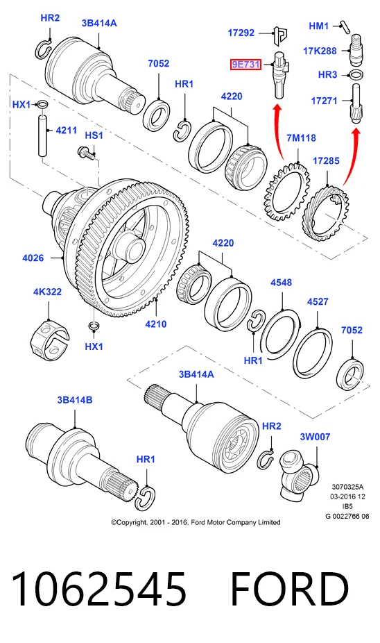 1062545 Ford Датчик скорости спидометра