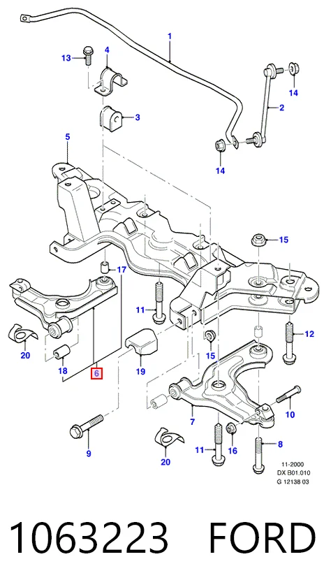  Нижний рычаг Ford Fiesta 
