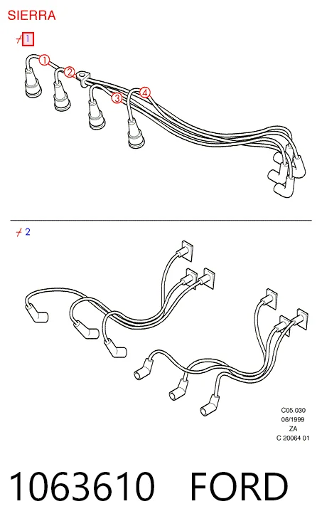 Провода высоковольтные на Ford Sierra II GBG, GB4