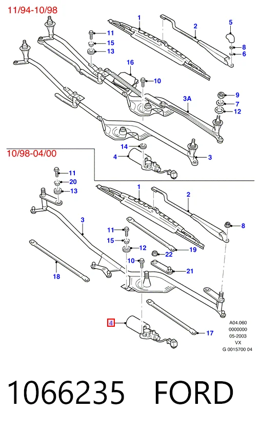 Мотор трапеции стеклоочистителя Ford Galaxy I VY минивэн (WGR) (2000 - 2006) цена, от 87.09 USD