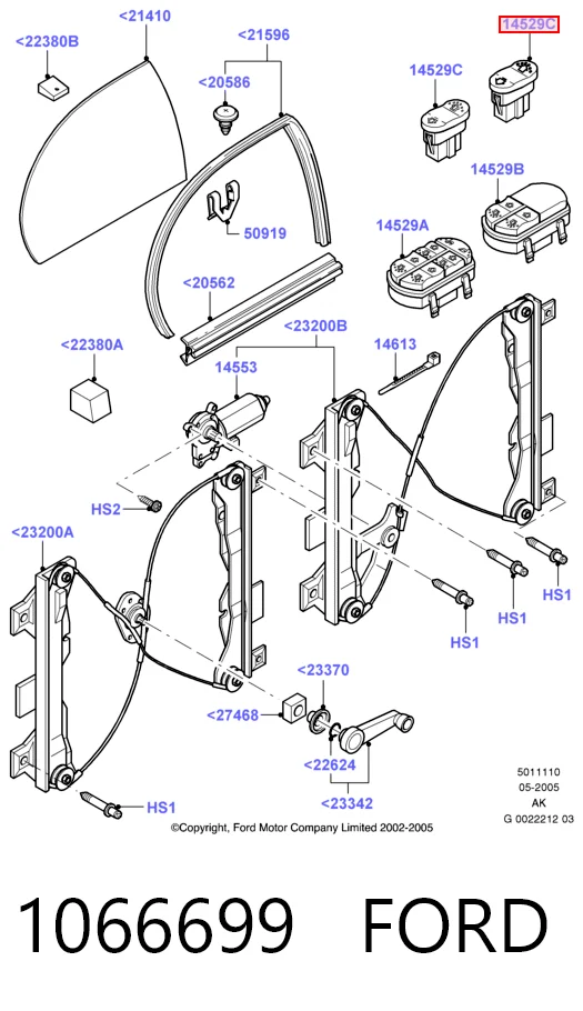 Купить HMP98AB14529DD Hmpx Кнопка подъемника заднего стекла