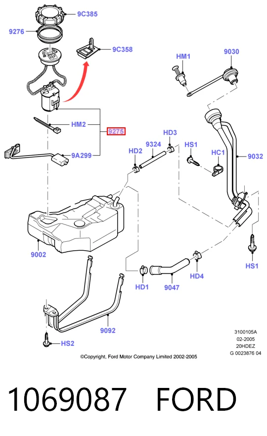 1069087 Ford Электробензонасос