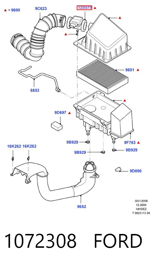 1072308 Ford Датчик расхода воздуха