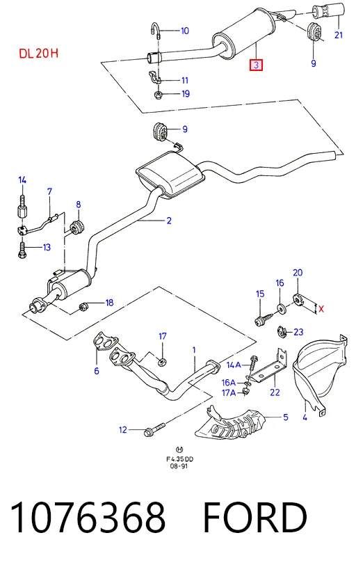 Выхлопная труба на Ford Sierra II GBG, GB4