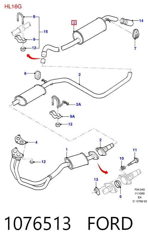 1076513 Ford Выхлопная труба
