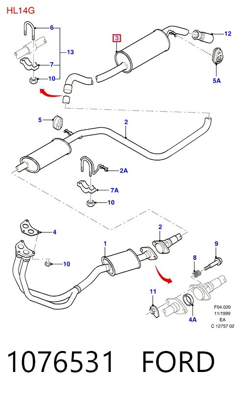 Выхлоп задний Ford Escort VI хэтчбек (GAL) (1992 - 1995) цена, от 39.21 USD