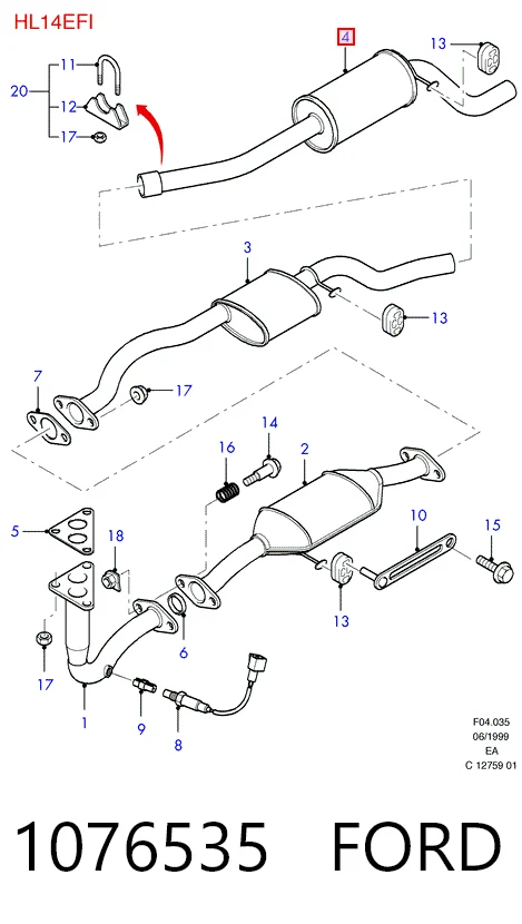 Глушитель задний Ford Escort 6