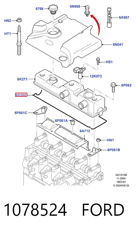 Прокладка клапанной крышки H2439040 Royal
