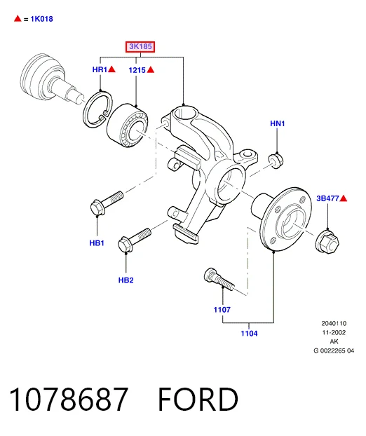 Купить HMP98AG3K185BJ Hmpx Ось передняя и поворотные кулаки