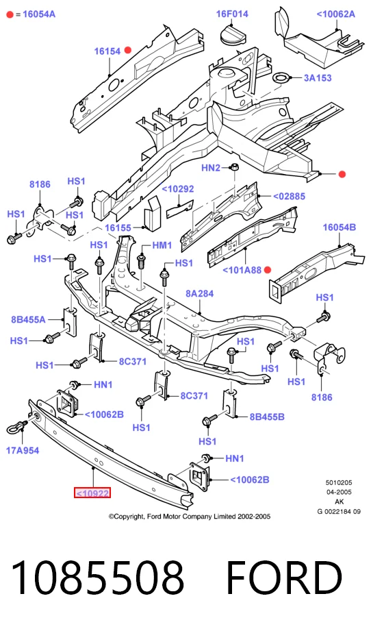 Шина бампера переднего Ford Focus I седан (DFW) (1999 - 2005) цена, от 20.41 USD