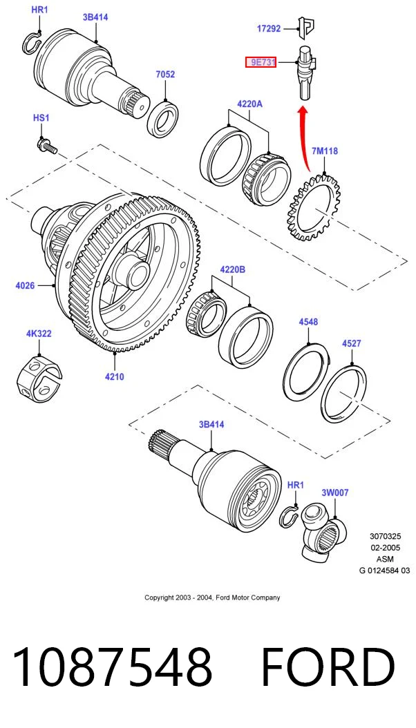1087548 Ford Датчик скорости спидометра