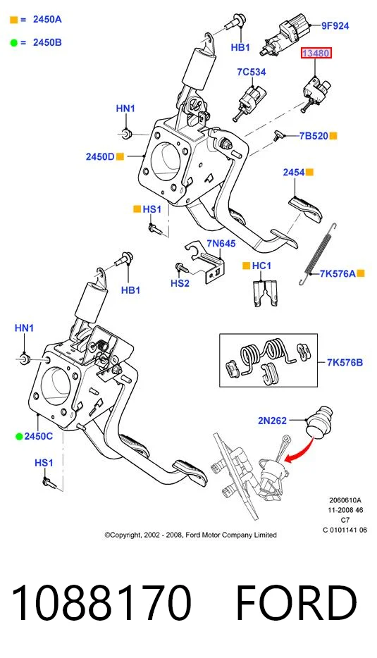 1088170 Ford Датчик тормоза