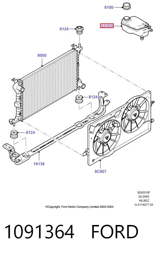 1091364 Ford Расширительный бачок охлаждения