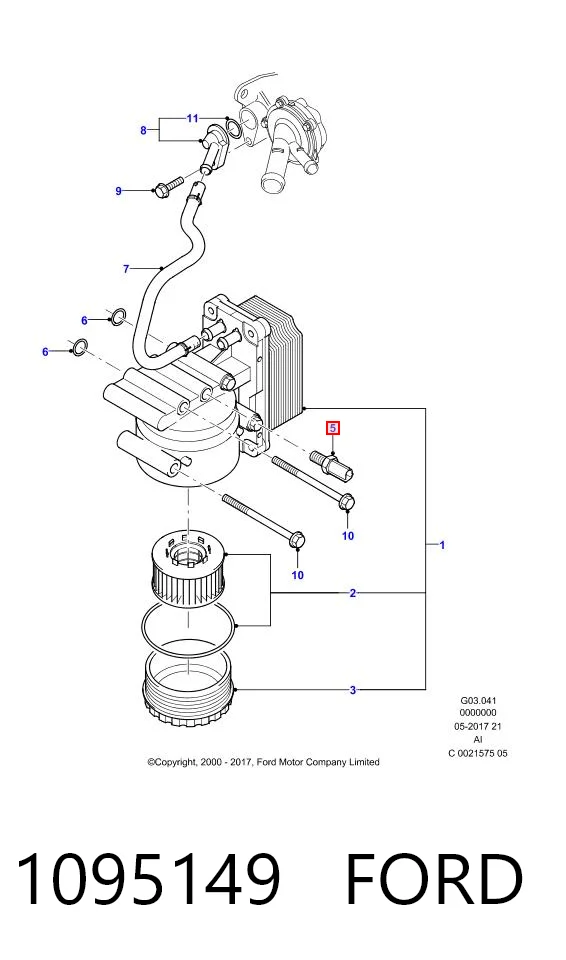 1095149 Ford Датчик указателя давления масла