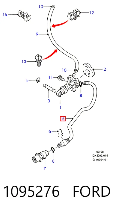 Шланг сцепления Ford Fiesta 