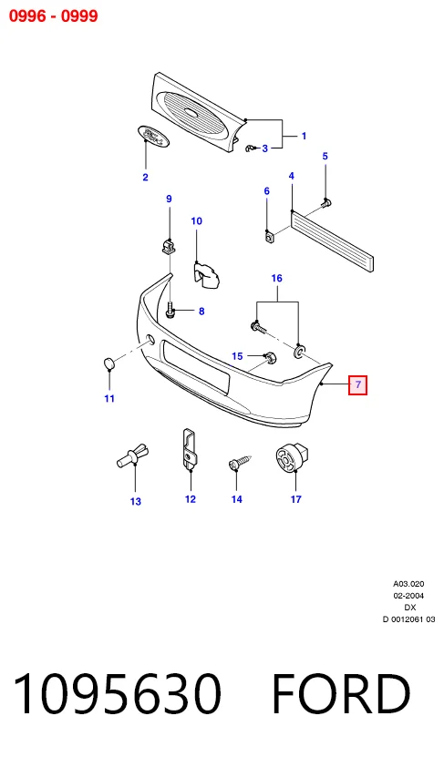 Бампер на авто Ford Fiesta COURIER фургон (J5S, J3S) (1996 - 2002) цена, от 66.00 USD