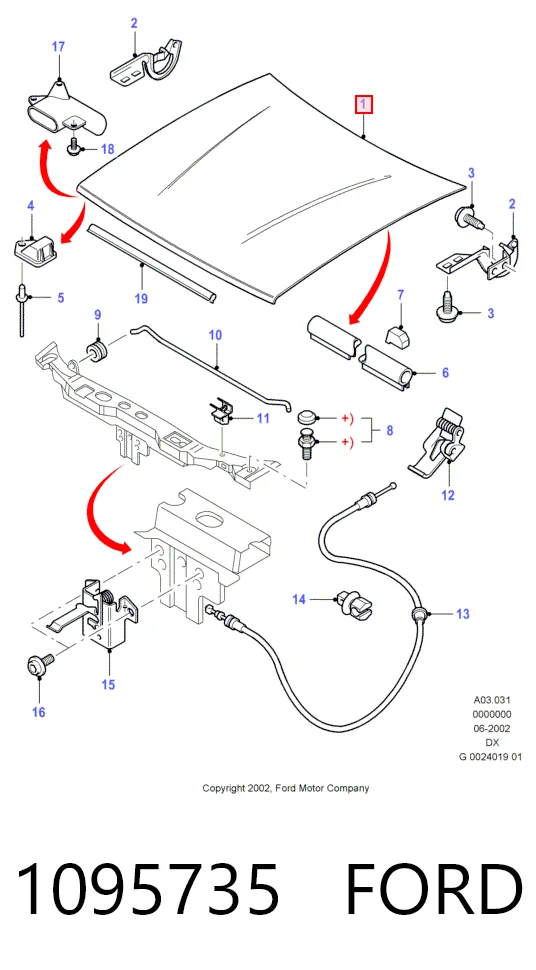 Капот Ford Fiesta Mk4 хэтчбек (JAS, JBS) (1996 - 2002) цена, от 28.25 USD