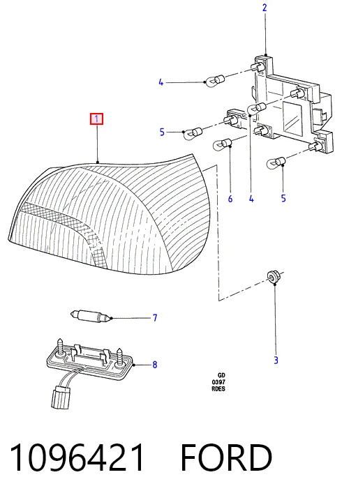  Задний фонарь Ford Mondeo 2