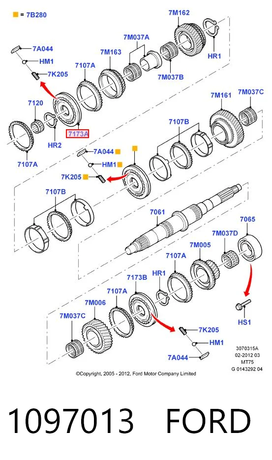 1097013 Ford Синхронизатор 3/4-й передачи
