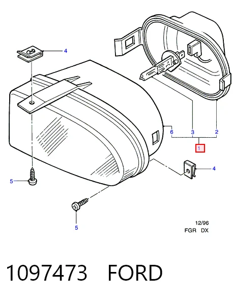Фара противотуманная, левая Ford Fiesta Mk4 хэтчбек (JAS, JBS) (1996 - 2002) цена, от 24.39 USD