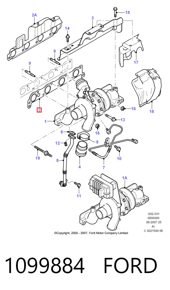  Прокладка коллектора Ford Transit 5
