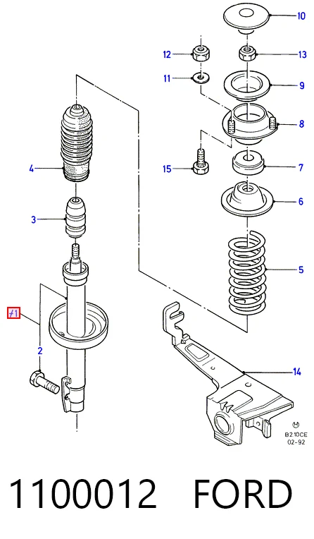1100012 Ford Стойка передняя