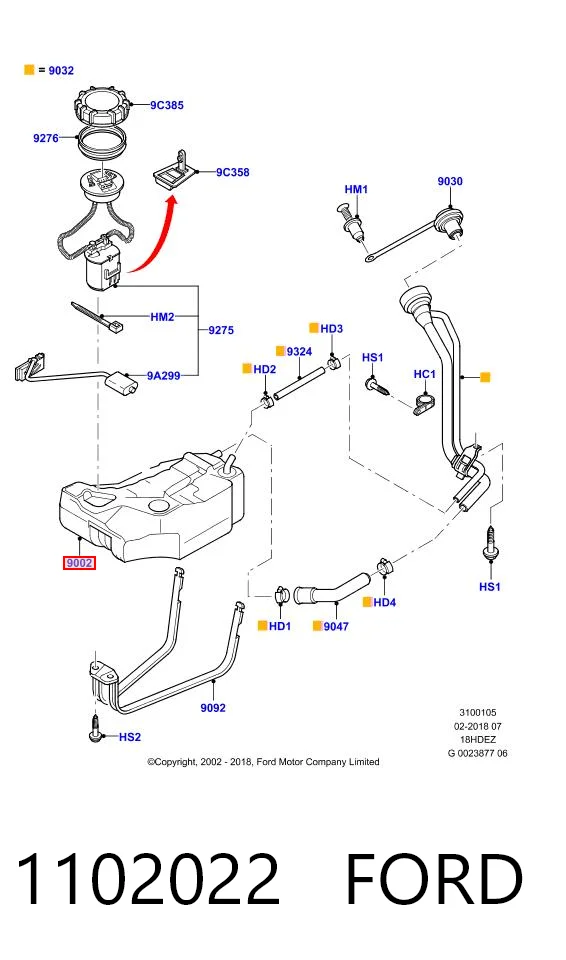 1102022 Ford Бак топливный